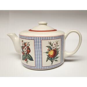 Hawthorne Manor Hallmark Design Collections Ceramic Teapot Fruit/Floral Pattern